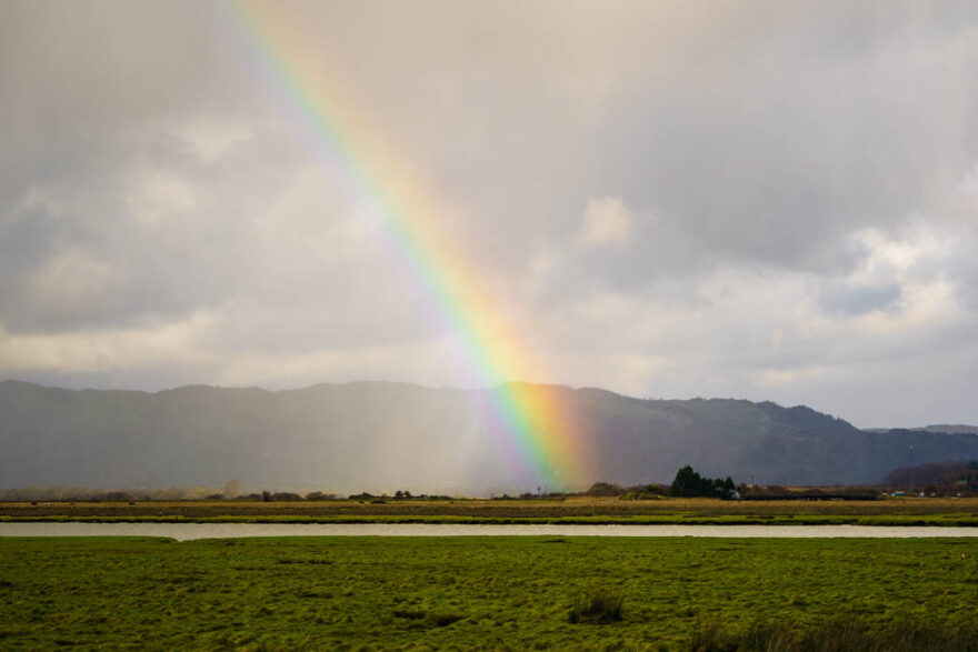 rainbow in a landscape view