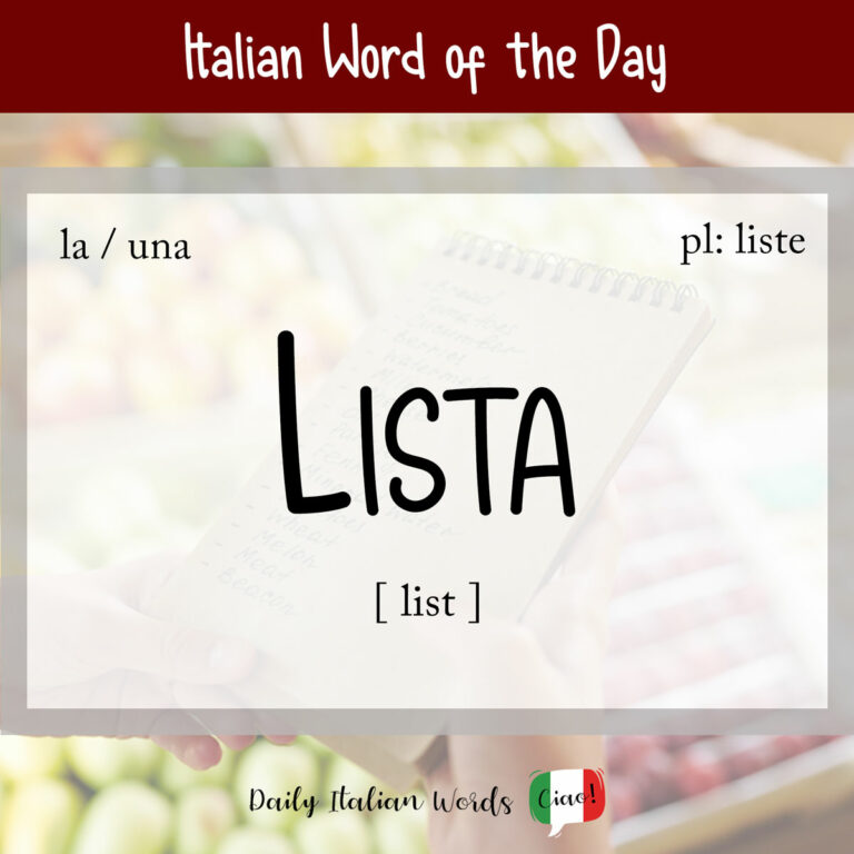 Italian Word of the Day: Lista (list) - Daily Italian Words