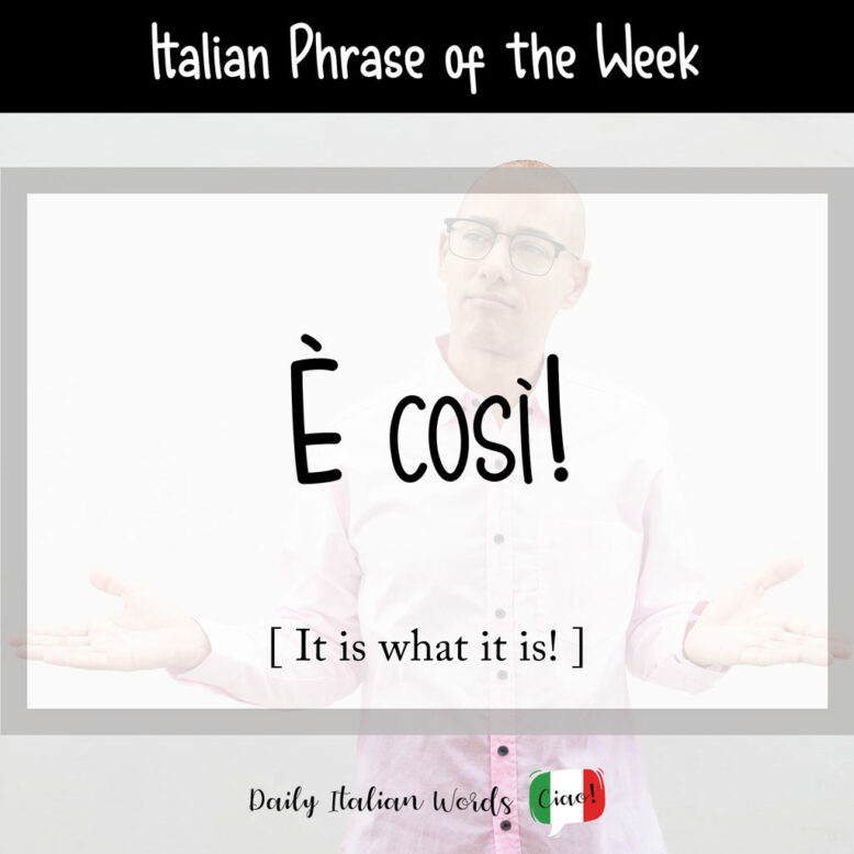 Italian phrase "è così"