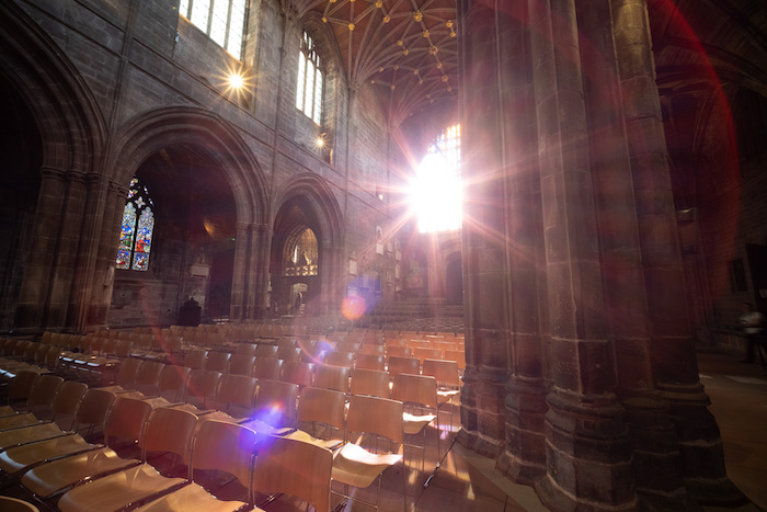 sunlight inside a church