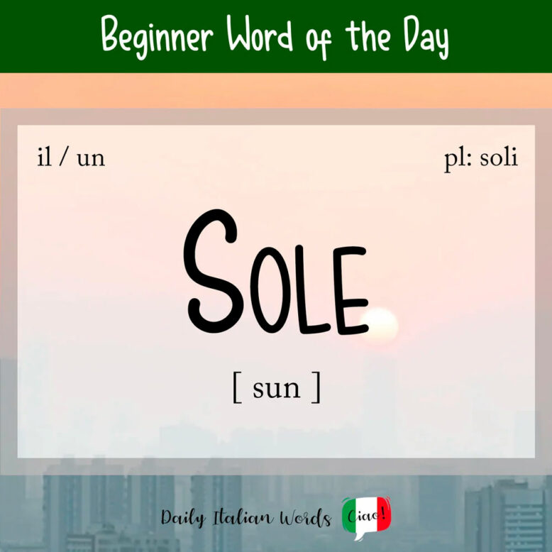 Italian word for sun