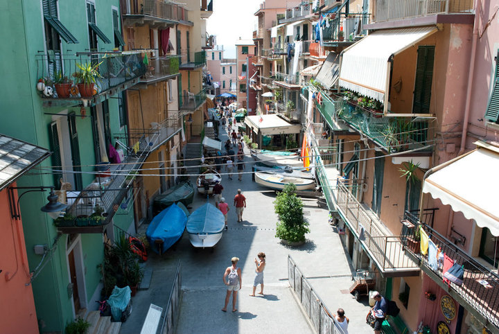 street in the small town of Manarola