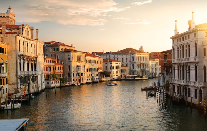 Grand Canal in Venice at the dawn, Italy