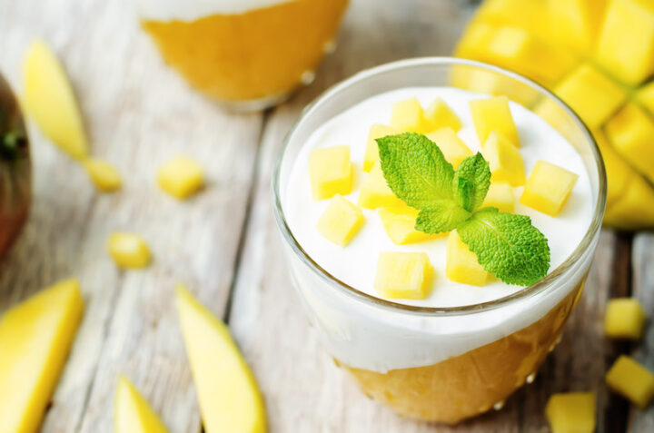 mango vanilla whipped cream dessert 
