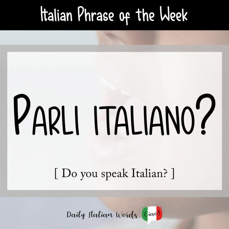 Italian phrase "parli italiano?"