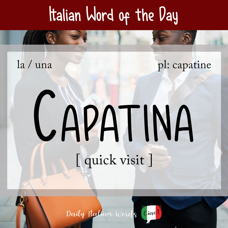 cover image with the word “capatina” and a two people talking in the background