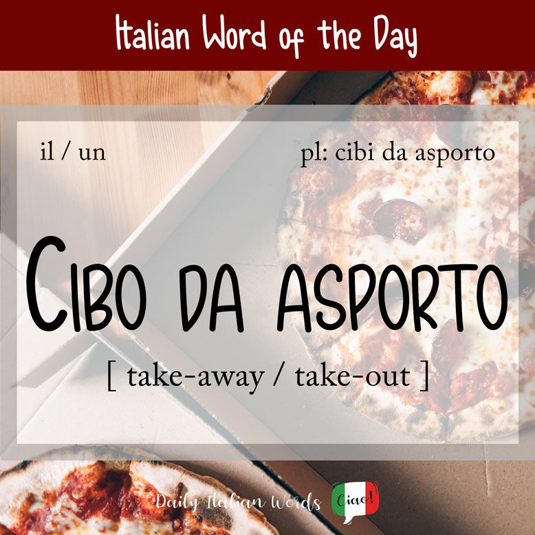 cover image with the word “cibo da asporto” and takeaway pizzas in their boxes in the background