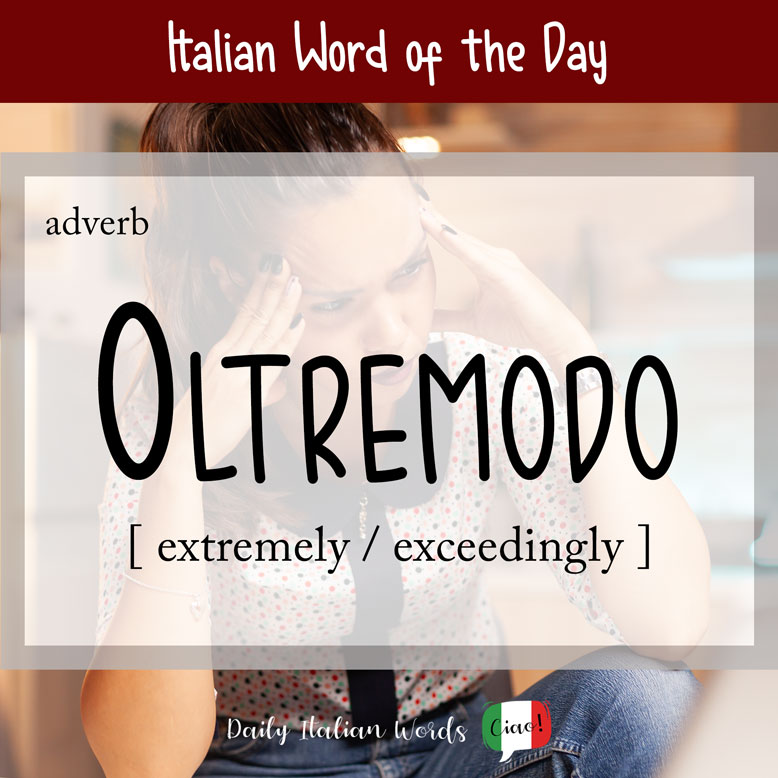 cover image with the word “oltremodo” and a woman struggling with work in the background