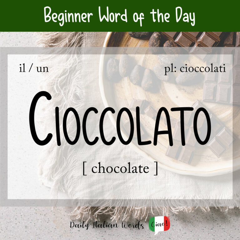 How To Say Chocolate In Italian