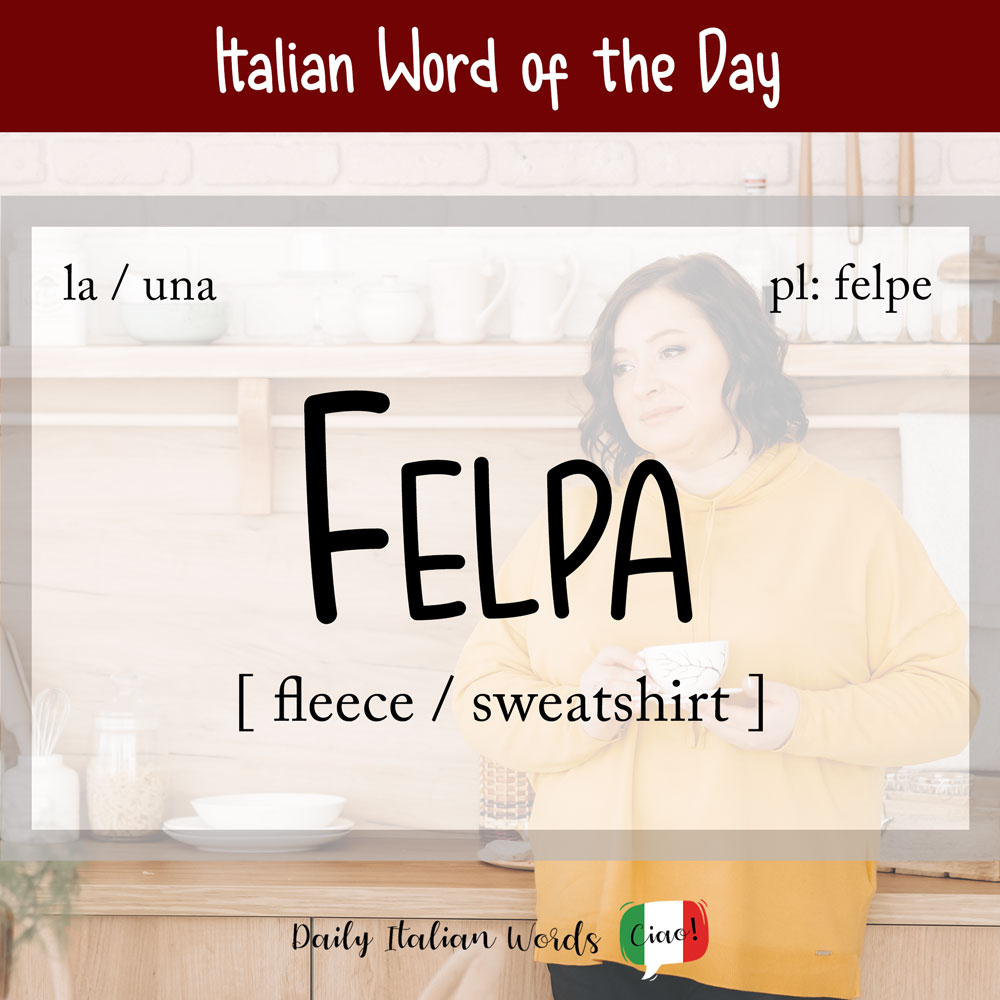 Italian Word of the Day: Felpa (fleece / sweatshirt)