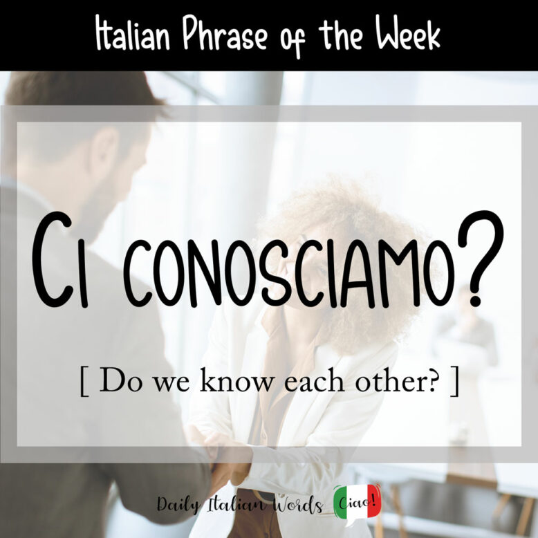 how to say do we know each other in italian