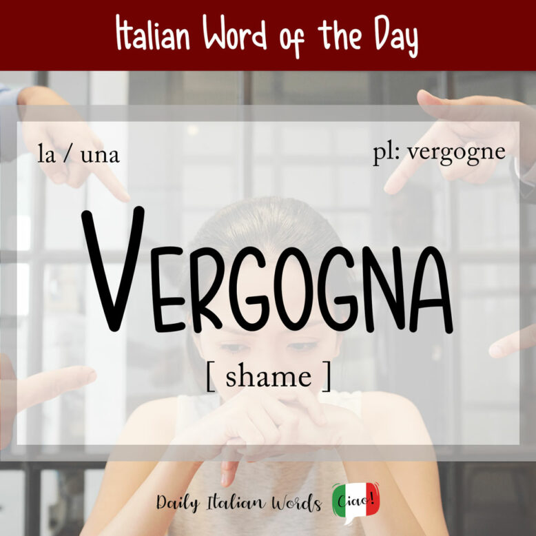 the italian word for shame