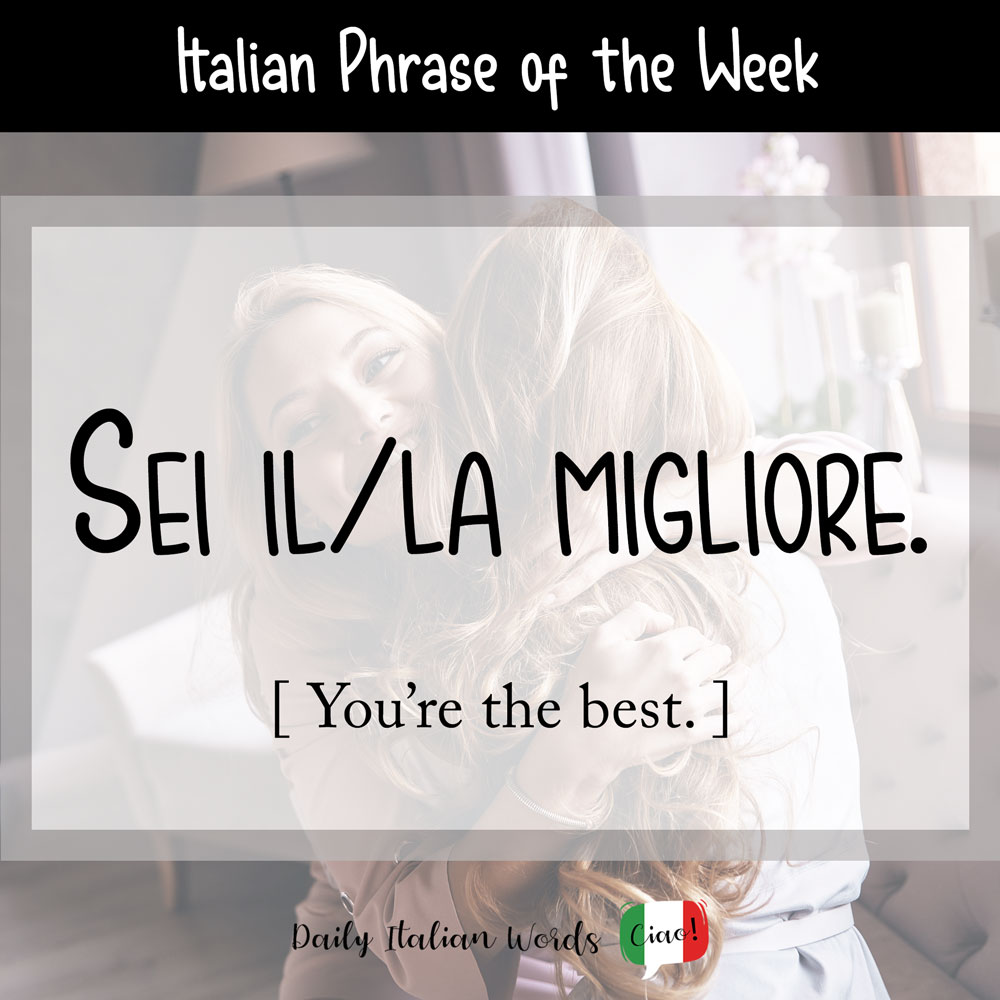 Italian phrase 'sei il migliore'