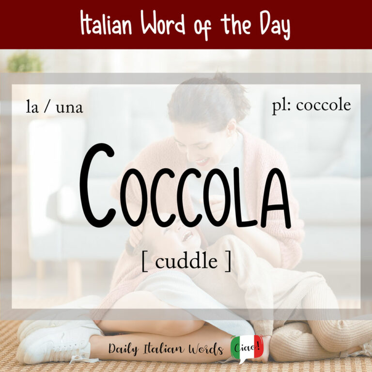 Italian Word of the Day Coccola (cuddle) Daily Italian Words