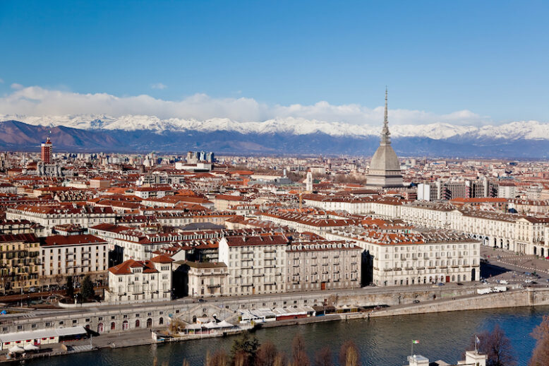 Turin panoramic view; winter clear day