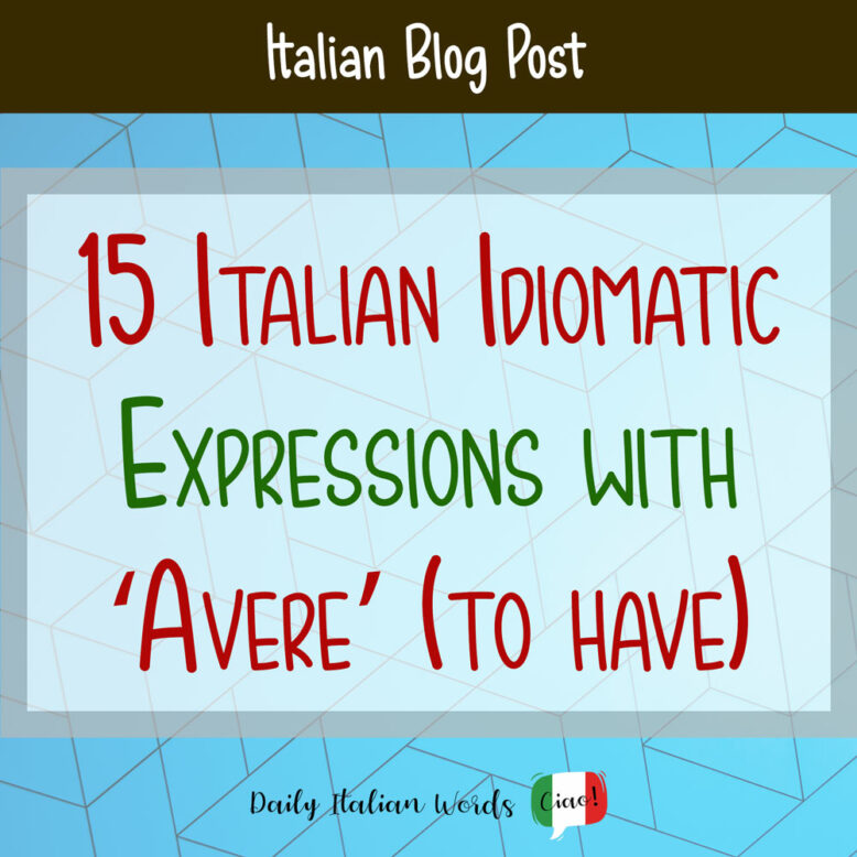 expressions with avere in italian