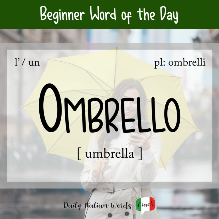 Italian Word of the Day: Ombrello (umbrella) - Daily Italian Words