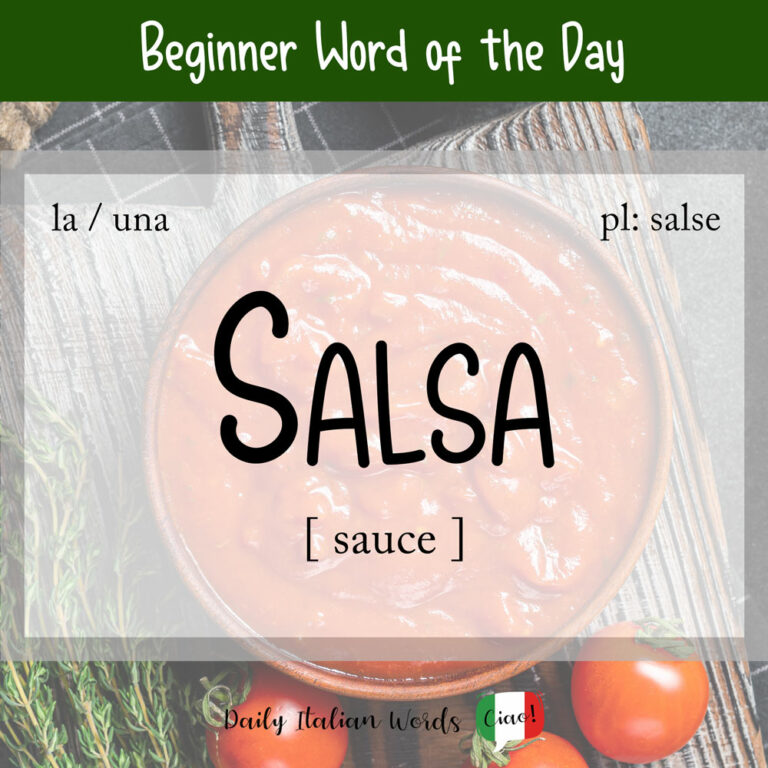 Italian Word of the Day Salsa (sauce) Daily Italian Words