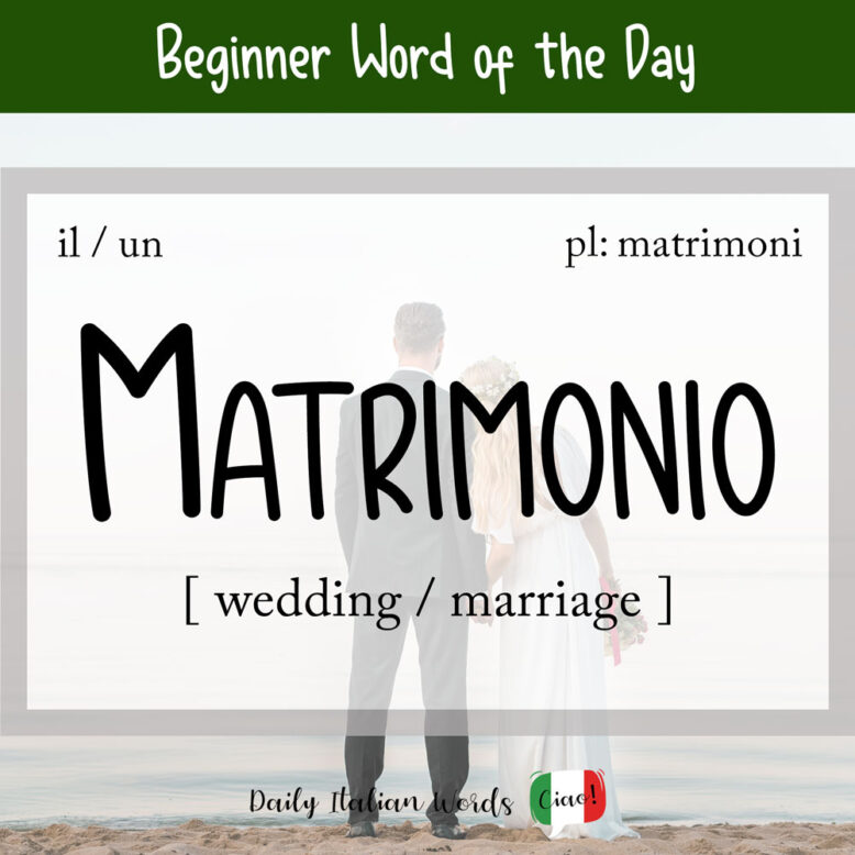 italian word for wedding