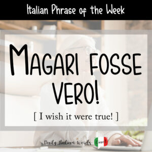 Italian Phrase: Magari fosse vero! (I wish it were true!) - Daily