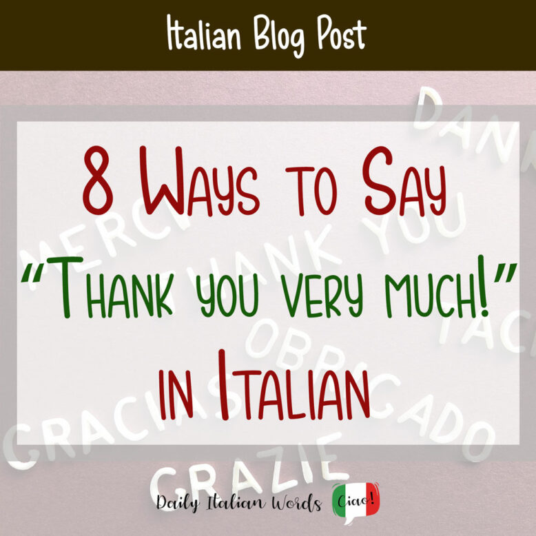 how to say thank you very much in italian