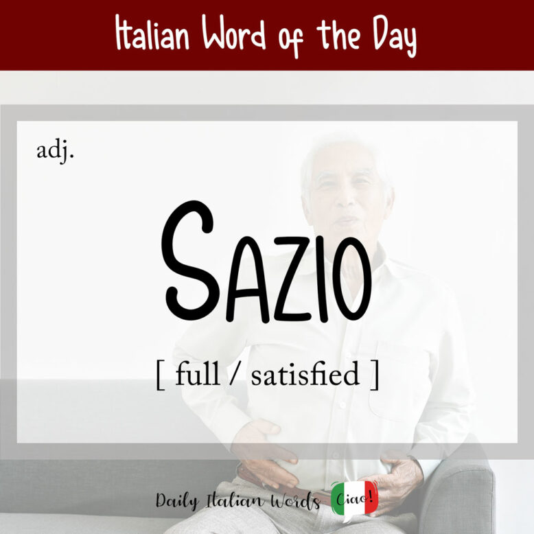 italian word for satisfied full