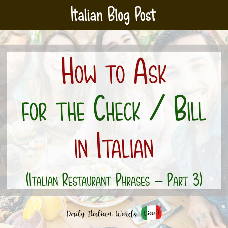 how to ask for the check / bill in italian