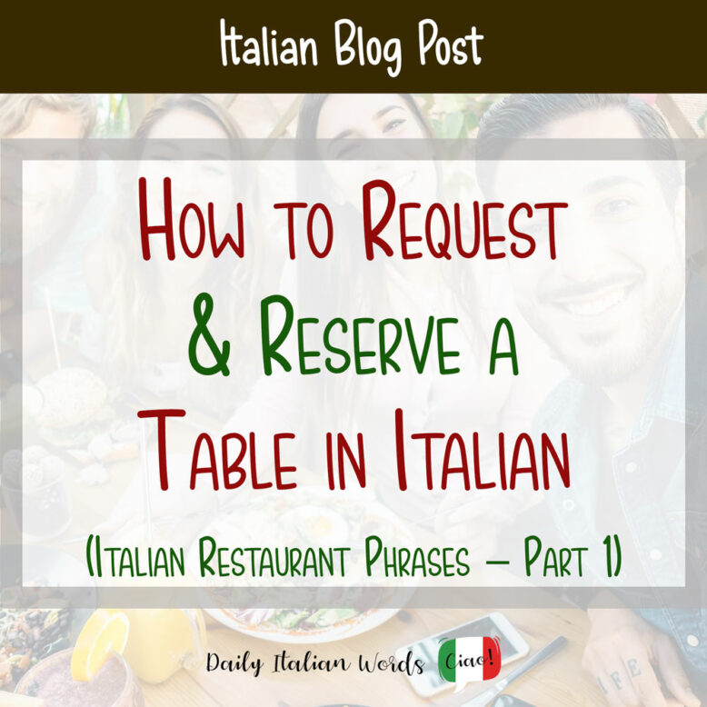 how to reserve a table in italian