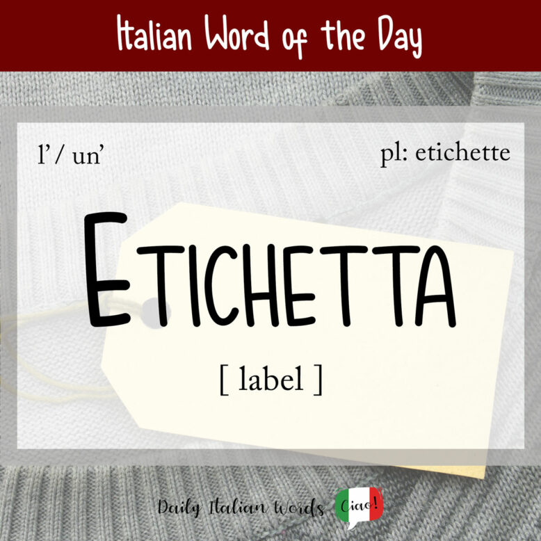 italian word for label