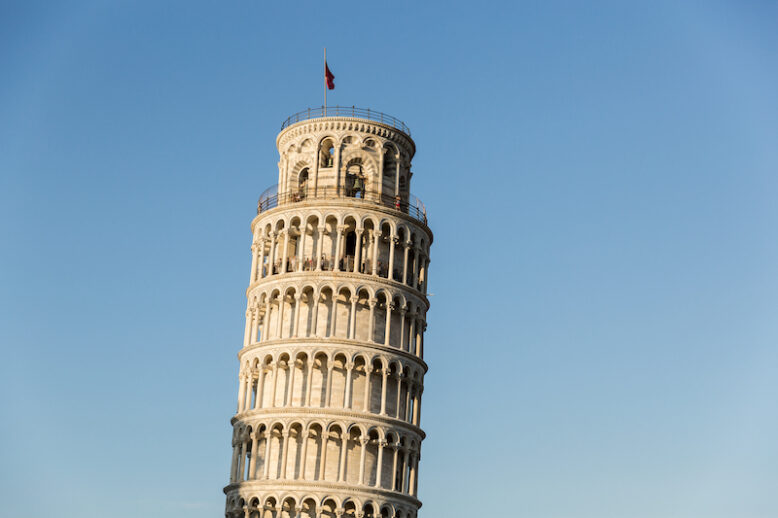 Leaning tower with blue sky on background, Pisa, Italy