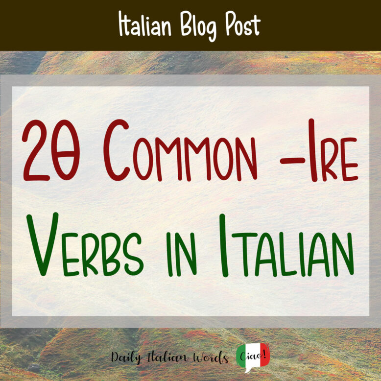 important ire verbs in italian