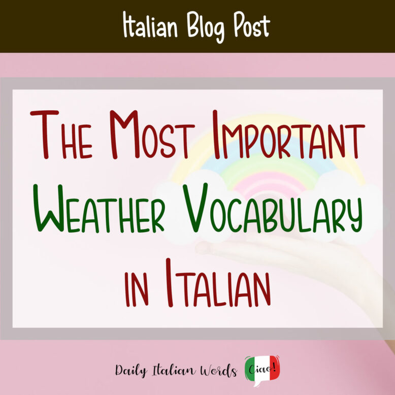 italian weather vocabulary