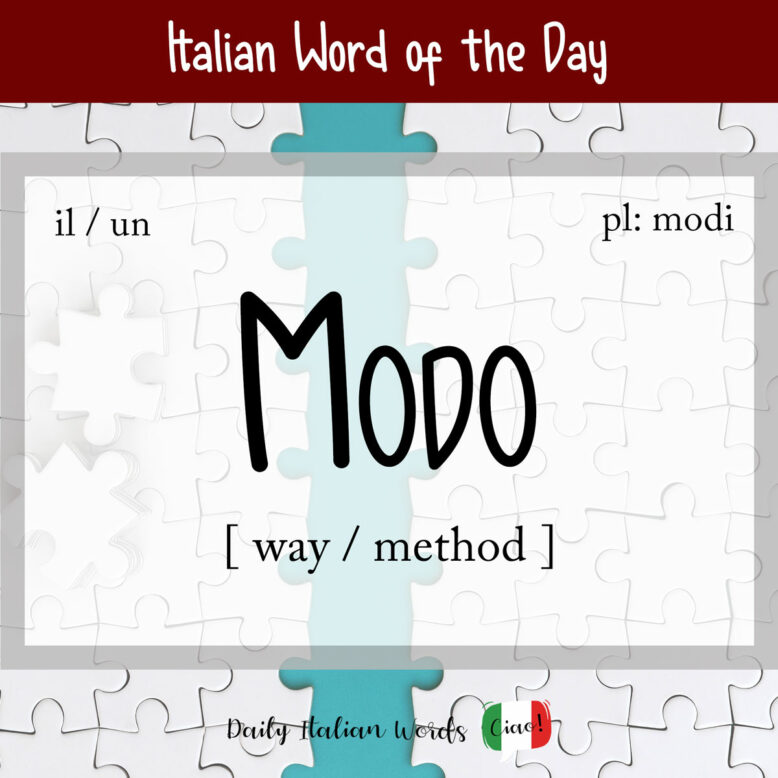 italian word for way