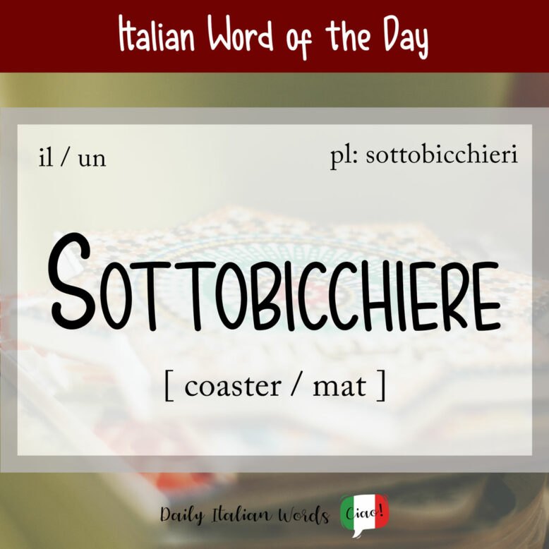 italian word sottobicchiere
