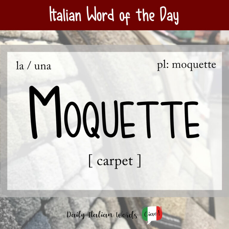 Italian Word of the Day Moquette (carpet) Story Telling Co