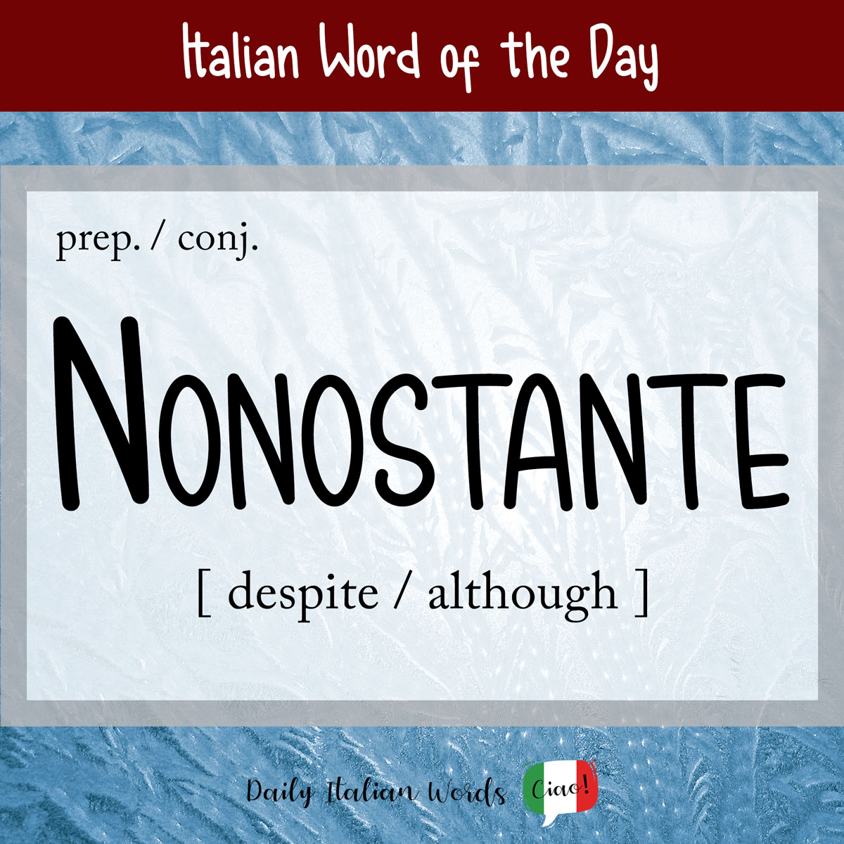 Italian Phrase of the Day: Nonostante (regardless of / though)