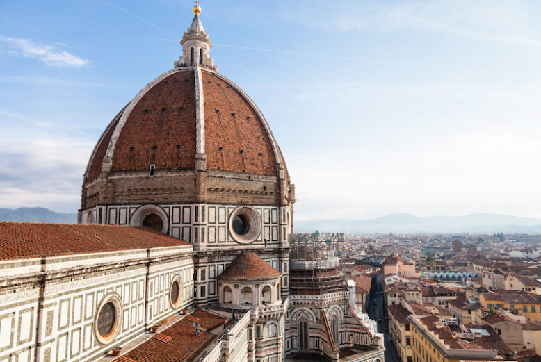 Cathedral Santa Maria del Fiore in Florence city from Campanile