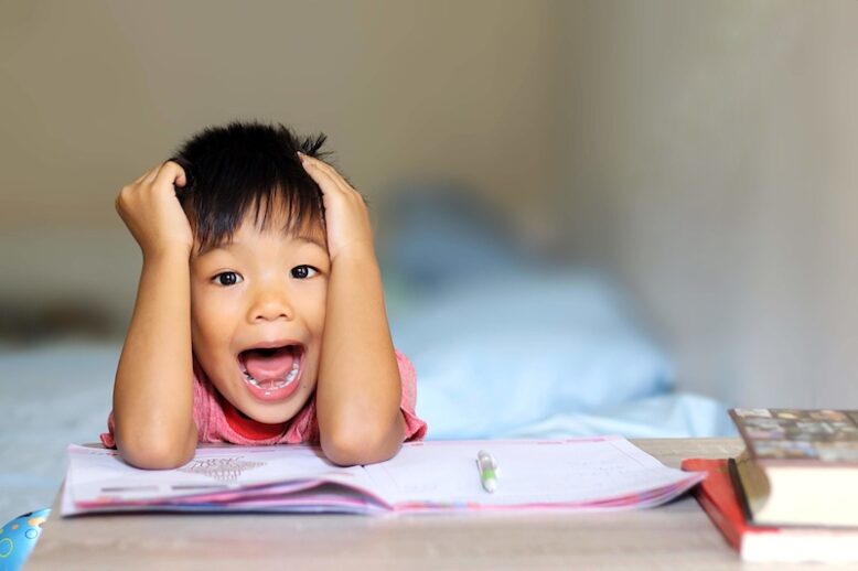 a boy screaming