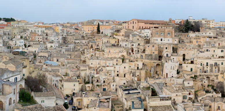 View of Sassi. Matera is the Italian city designated European Capital of Culture in 2019 and World Heritage Site