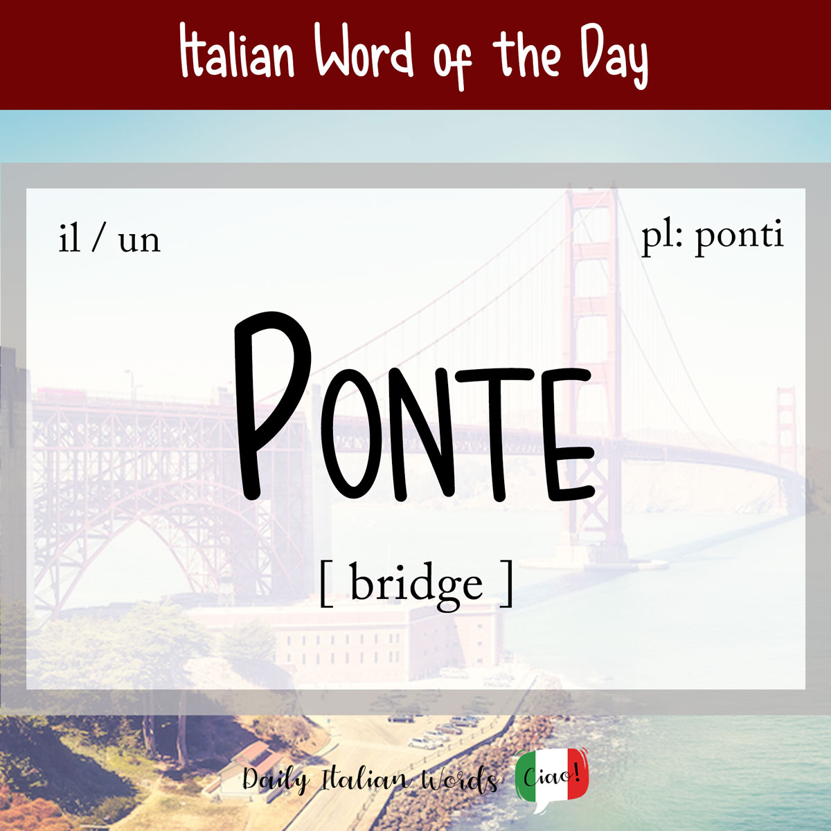 Italian word for bridge, ponte