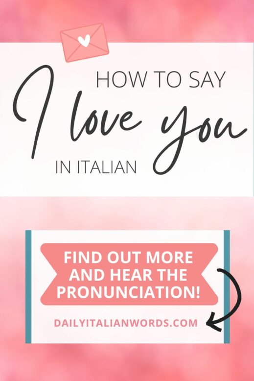 how to say i love you in italian