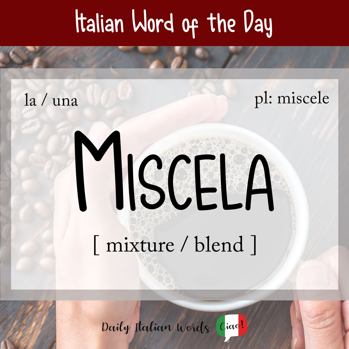 italian word miscela