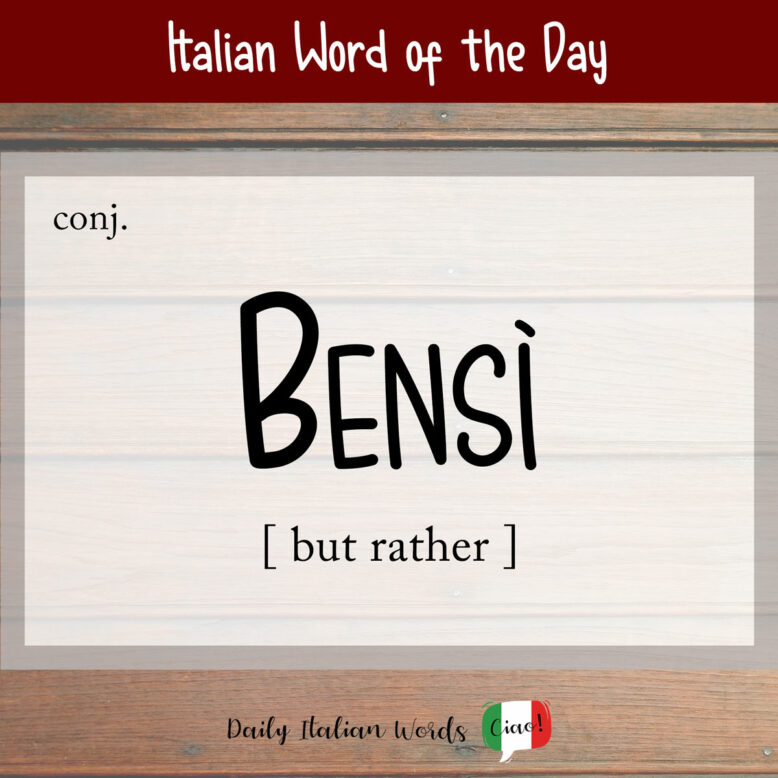 italian word bensi