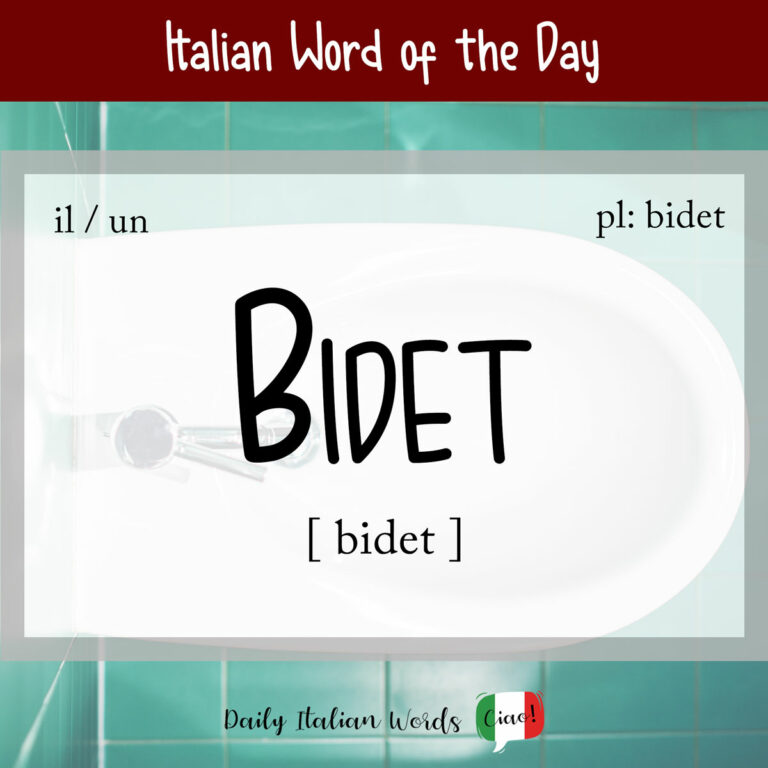 Italian Word of the Day Bidet (bidet) Daily Italian Words