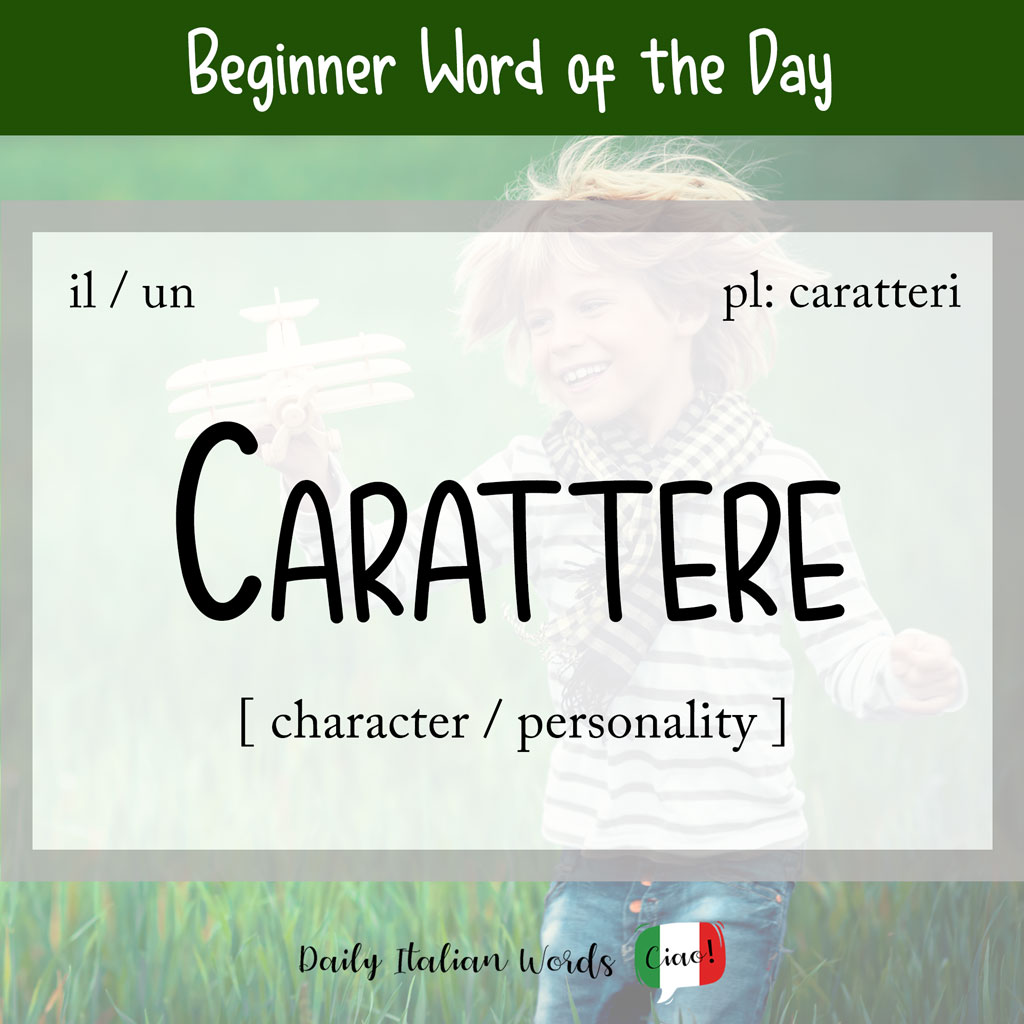 Italian word 'carattere'