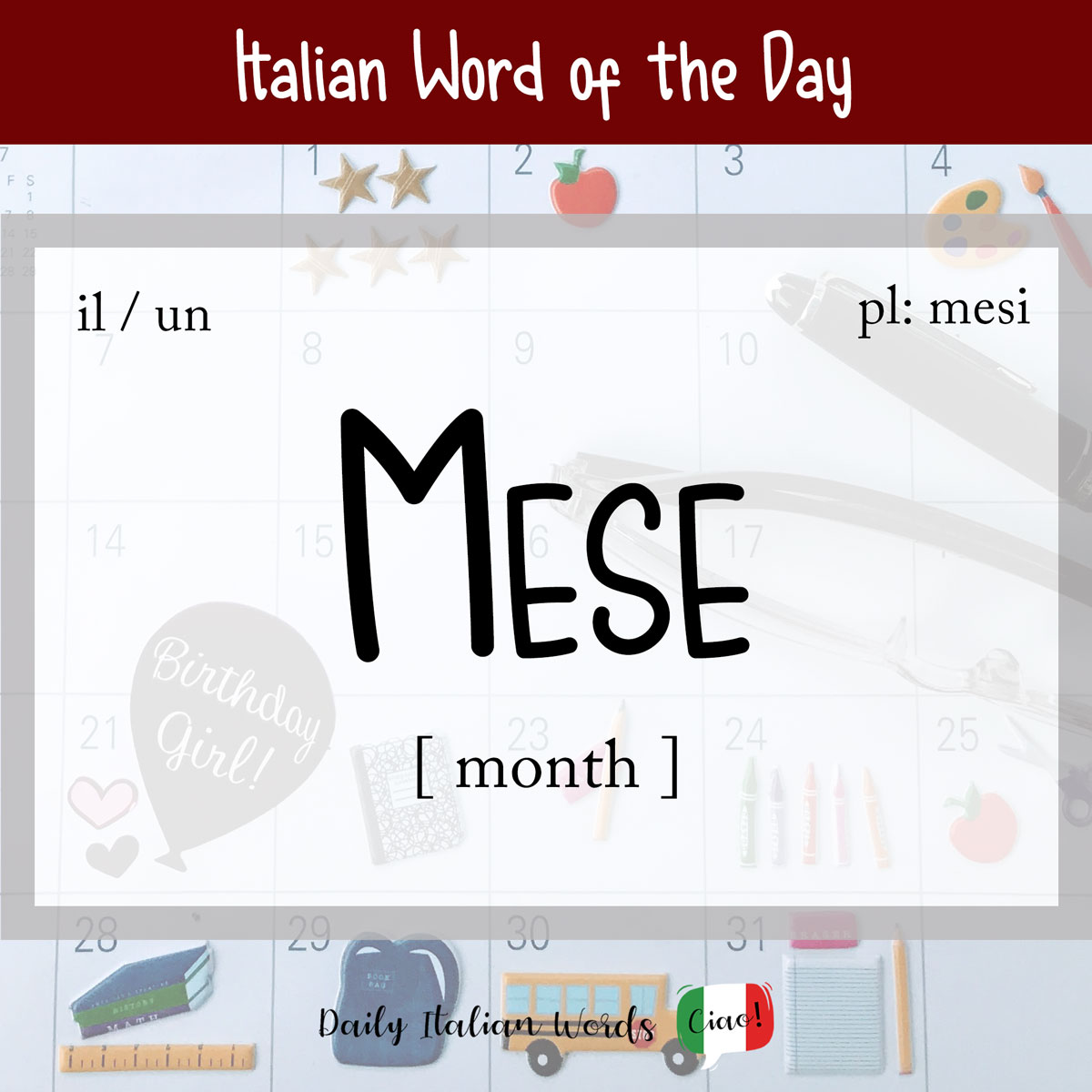 italian word of the day mese