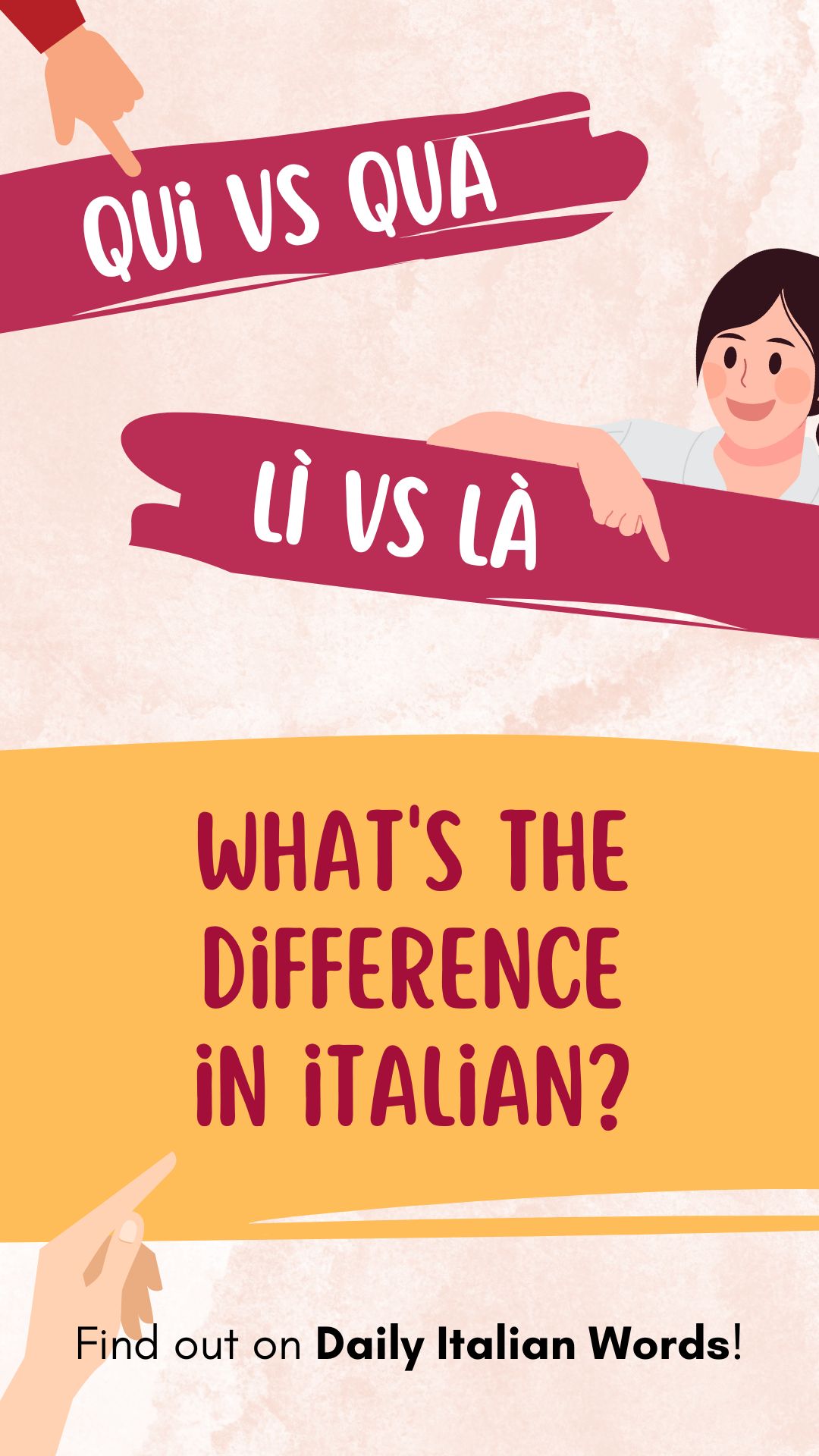 Qui vs Qua Lì vs Là in Italian What's the difference? Daily