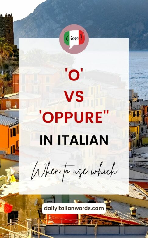 o vs oppure in italian