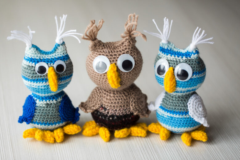 Owl doll knitted
