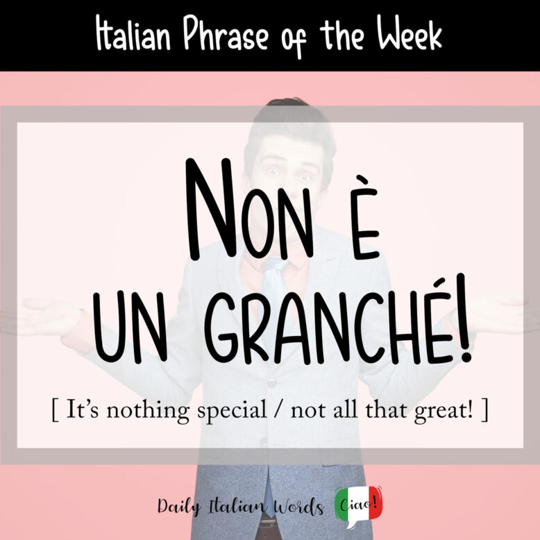 italian phrase "Non è un granché!"